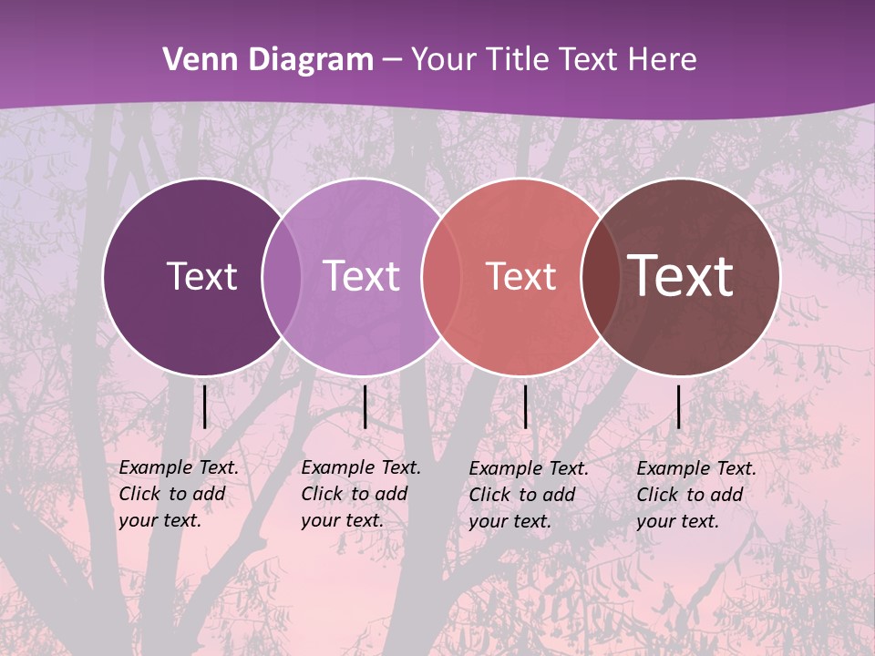 A Tree In The Sunset With A Purple Background PowerPoint Template