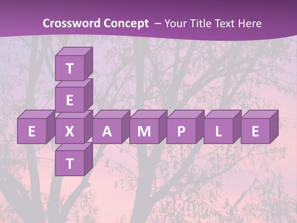 A Tree In The Sunset With A Purple Background PowerPoint Template