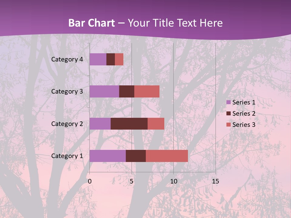 A Tree In The Sunset With A Purple Background PowerPoint Template