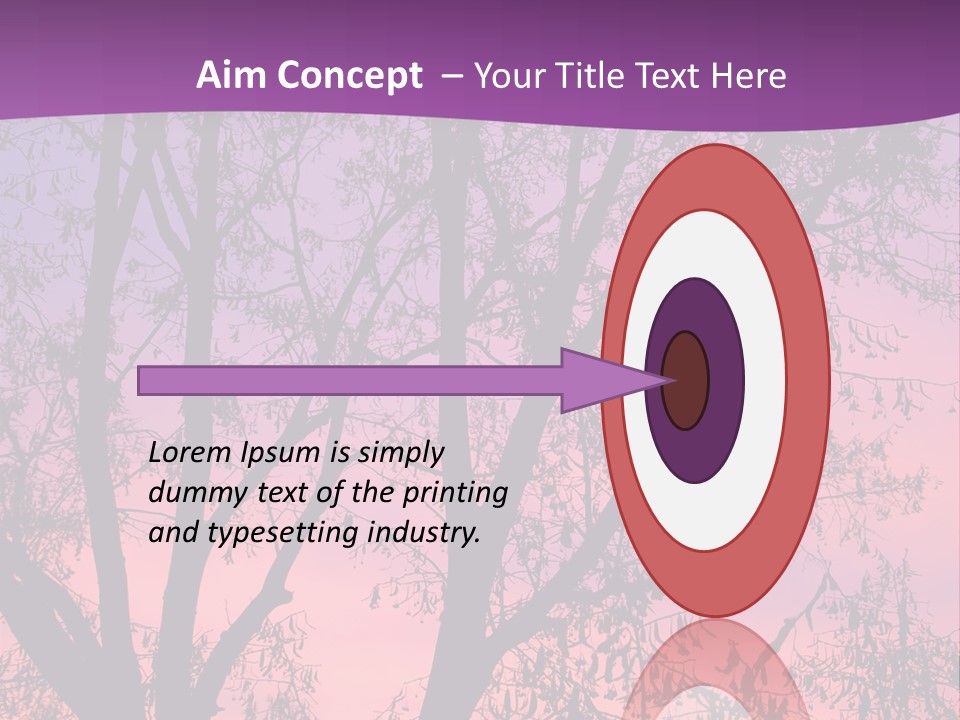A Tree In The Sunset With A Purple Background PowerPoint Template