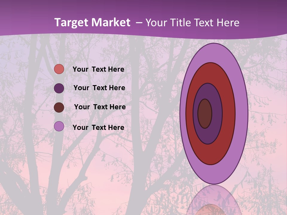 A Tree In The Sunset With A Purple Background PowerPoint Template