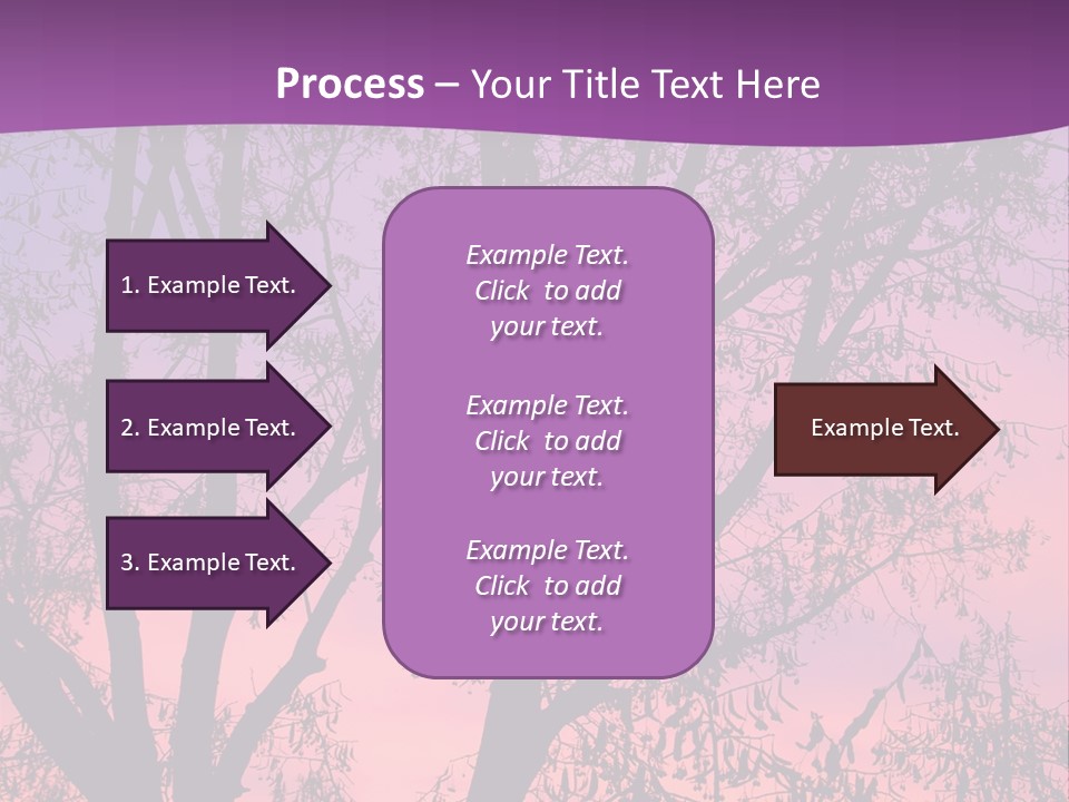 A Tree In The Sunset With A Purple Background PowerPoint Template