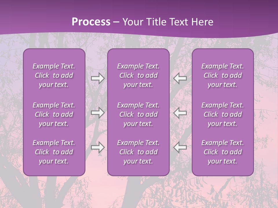 A Tree In The Sunset With A Purple Background PowerPoint Template