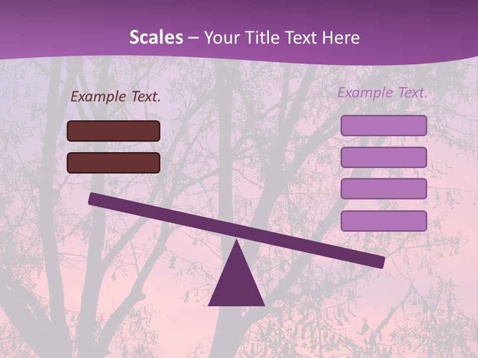 A Tree In The Sunset With A Purple Background PowerPoint Template
