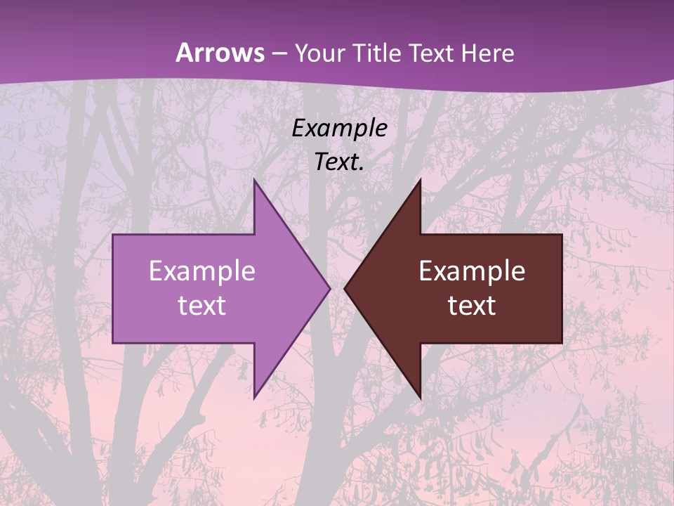 A Tree In The Sunset With A Purple Background PowerPoint Template