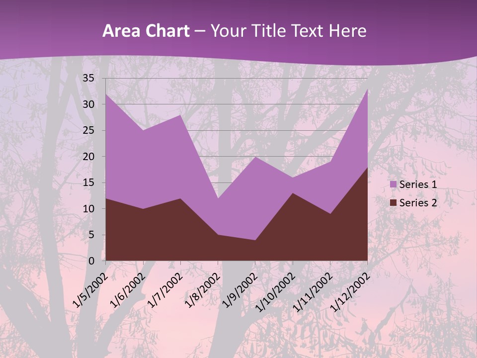 A Tree In The Sunset With A Purple Background PowerPoint Template