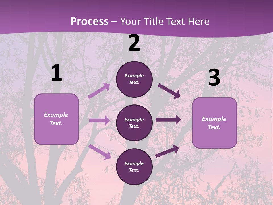 A Tree In The Sunset With A Purple Background PowerPoint Template