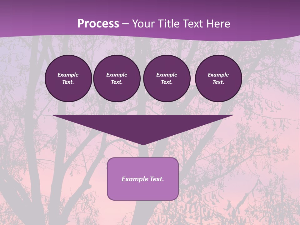 A Tree In The Sunset With A Purple Background PowerPoint Template