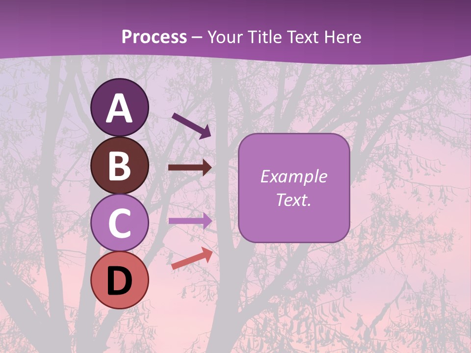 A Tree In The Sunset With A Purple Background PowerPoint Template