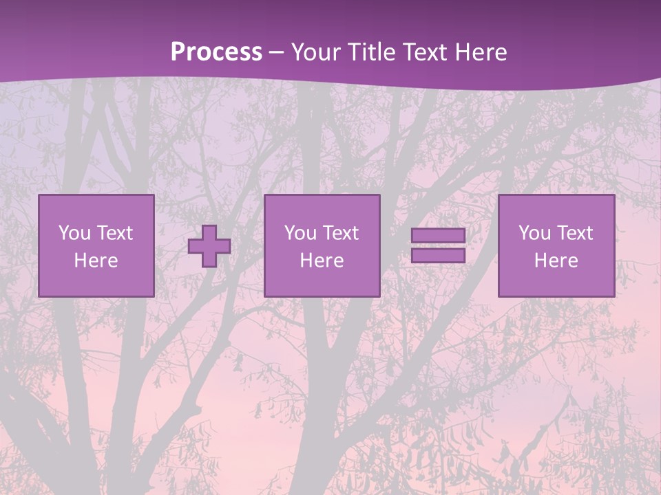 A Tree In The Sunset With A Purple Background PowerPoint Template