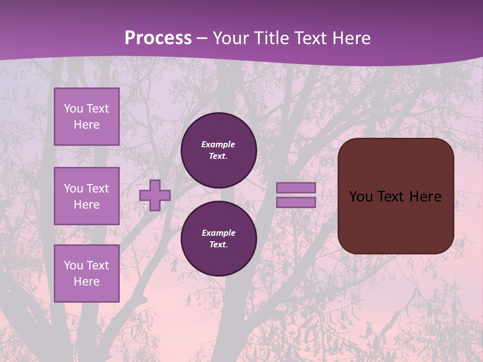 A Tree In The Sunset With A Purple Background PowerPoint Template