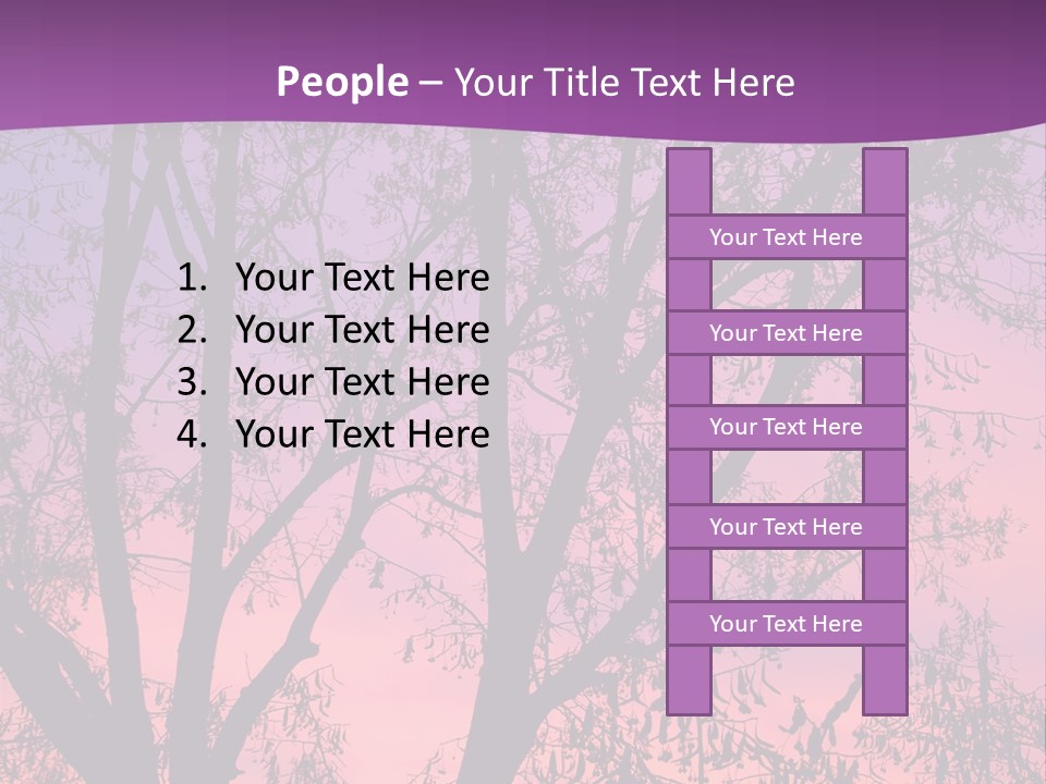 A Tree In The Sunset With A Purple Background PowerPoint Template