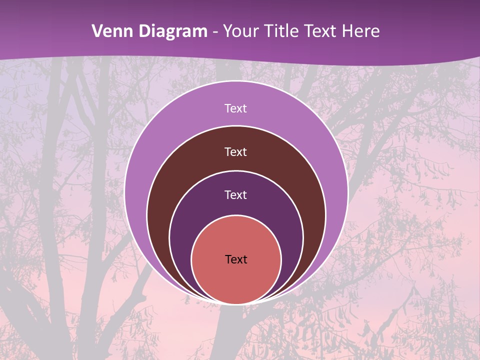 A Tree In The Sunset With A Purple Background PowerPoint Template