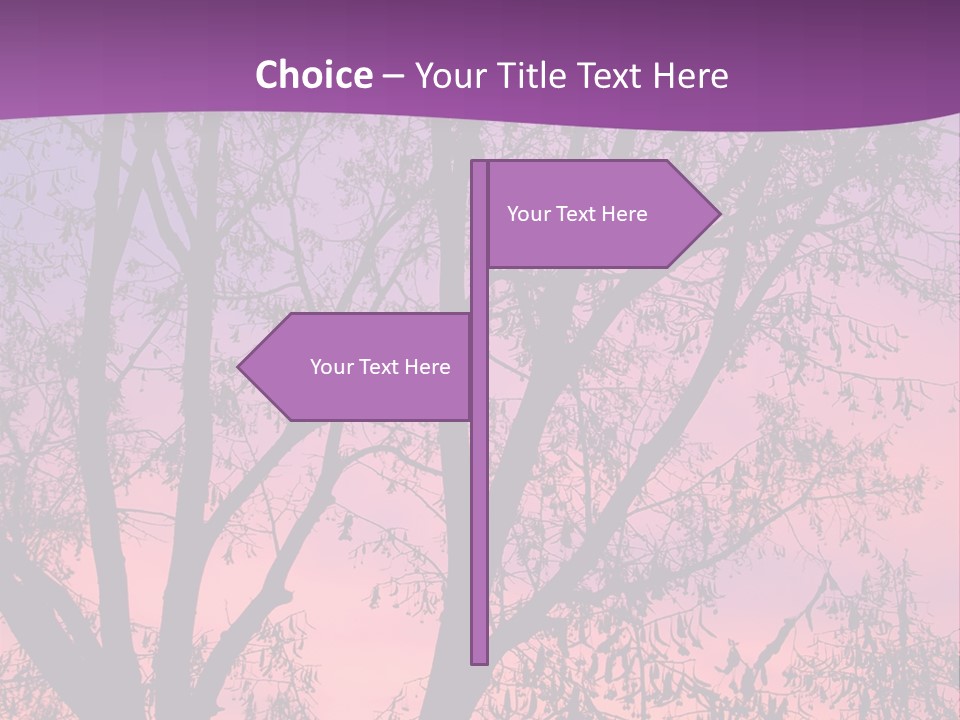 A Tree In The Sunset With A Purple Background PowerPoint Template