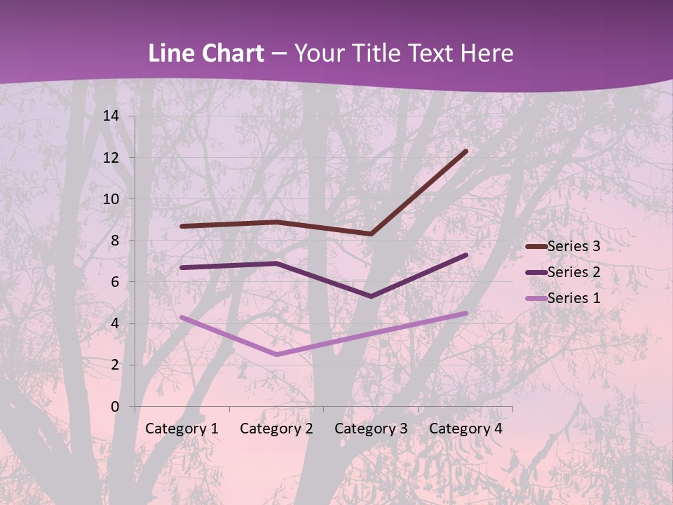 A Tree In The Sunset With A Purple Background PowerPoint Template
