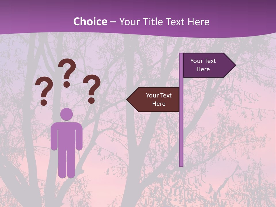 A Tree In The Sunset With A Purple Background PowerPoint Template