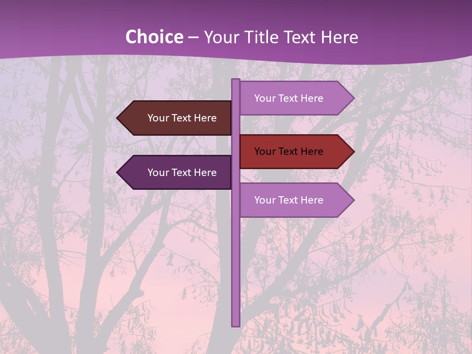 A Tree In The Sunset With A Purple Background PowerPoint Template