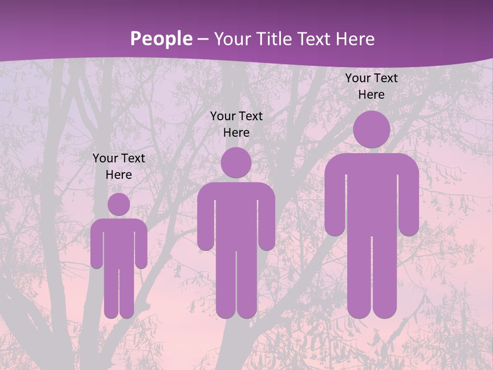 A Tree In The Sunset With A Purple Background PowerPoint Template