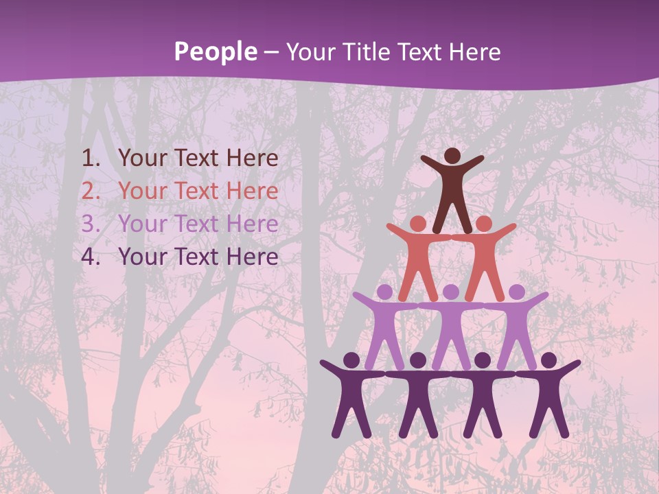 A Tree In The Sunset With A Purple Background PowerPoint Template