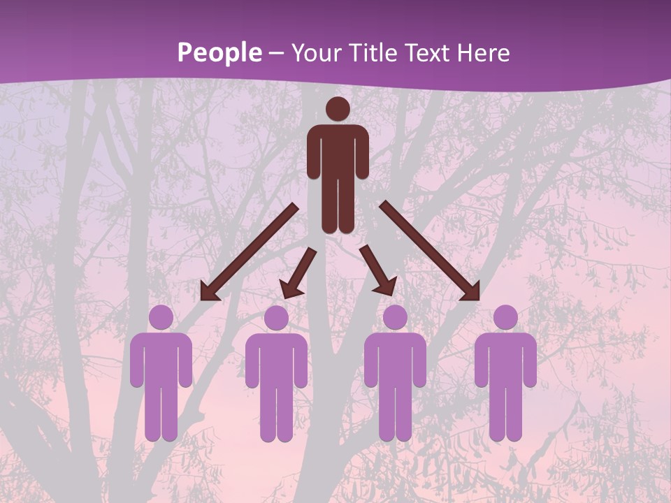 A Tree In The Sunset With A Purple Background PowerPoint Template