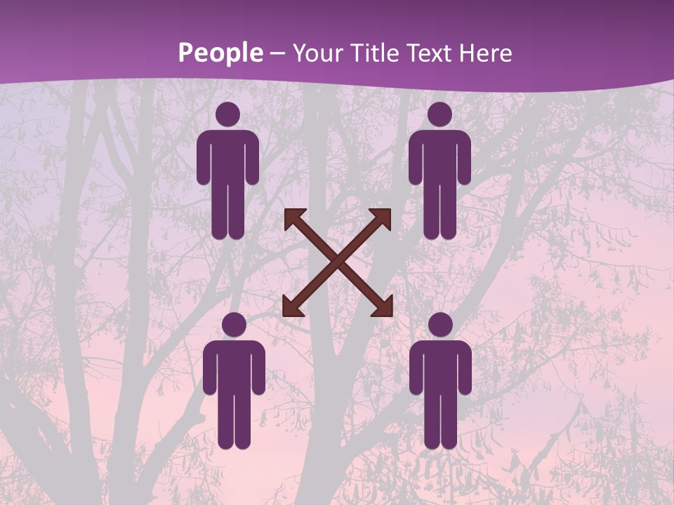 A Tree In The Sunset With A Purple Background PowerPoint Template