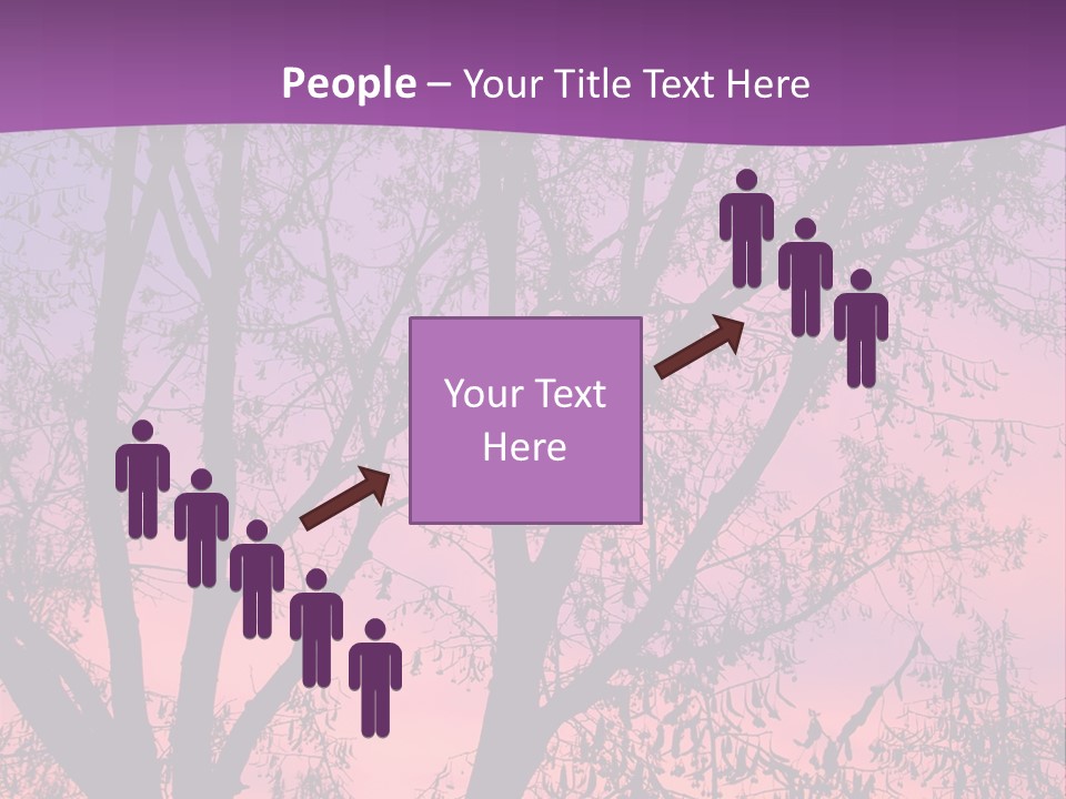 A Tree In The Sunset With A Purple Background PowerPoint Template