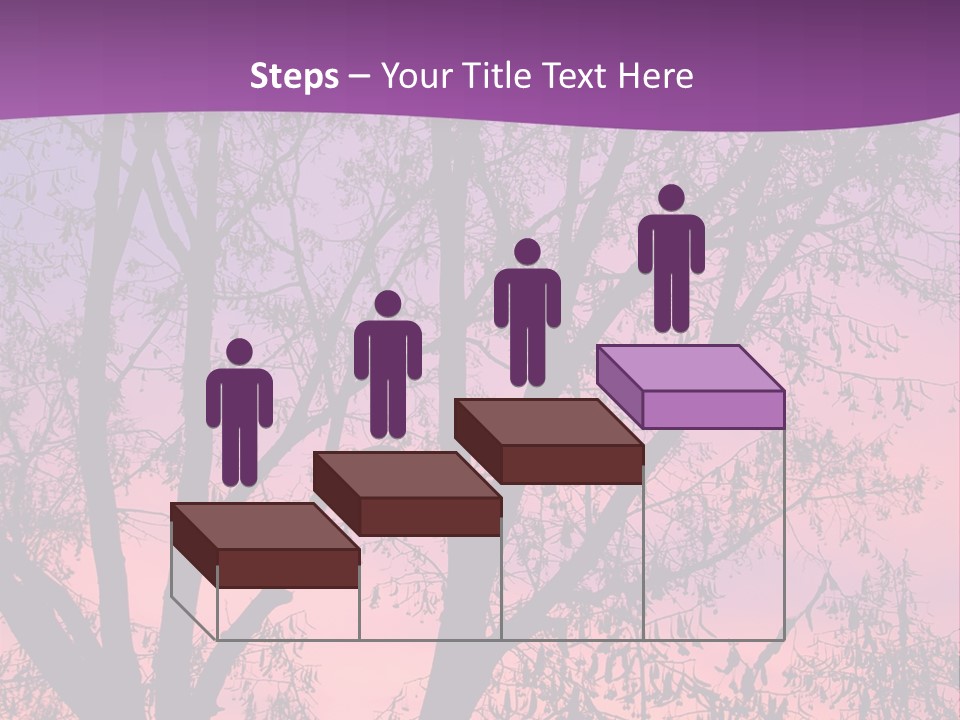 A Tree In The Sunset With A Purple Background PowerPoint Template