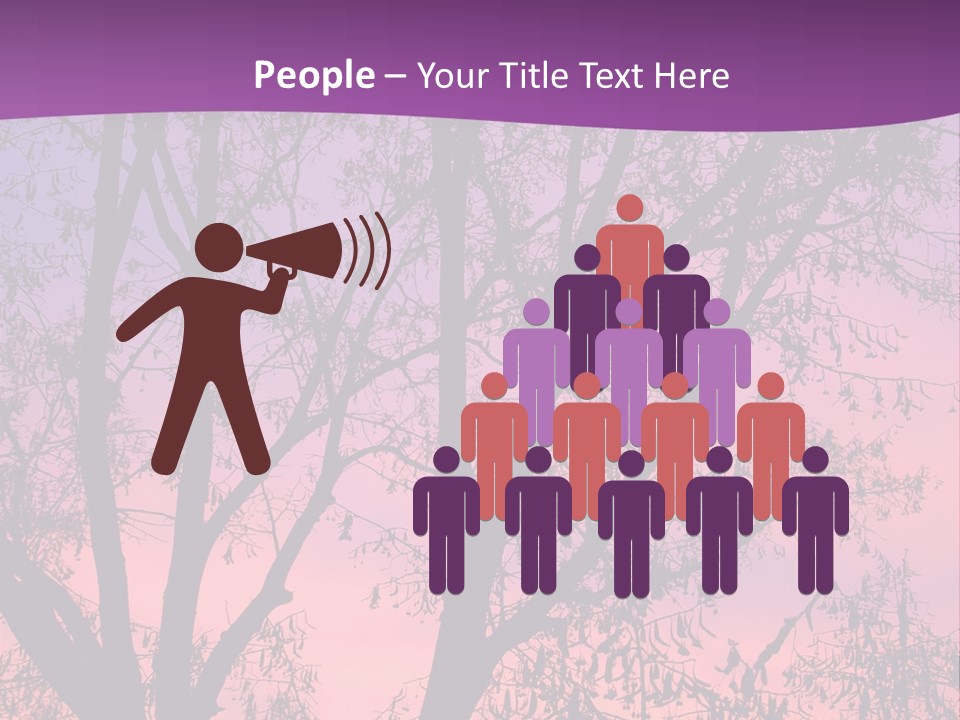 A Tree In The Sunset With A Purple Background PowerPoint Template