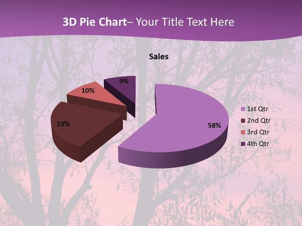 A Tree In The Sunset With A Purple Background PowerPoint Template