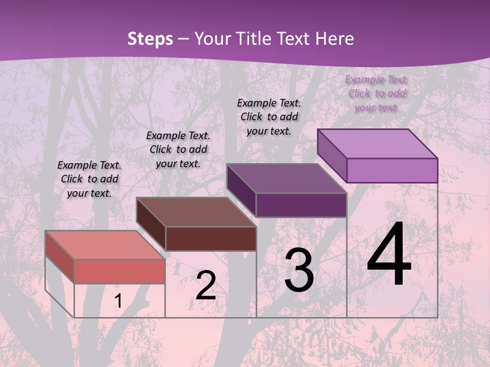 A Tree In The Sunset With A Purple Background PowerPoint Template
