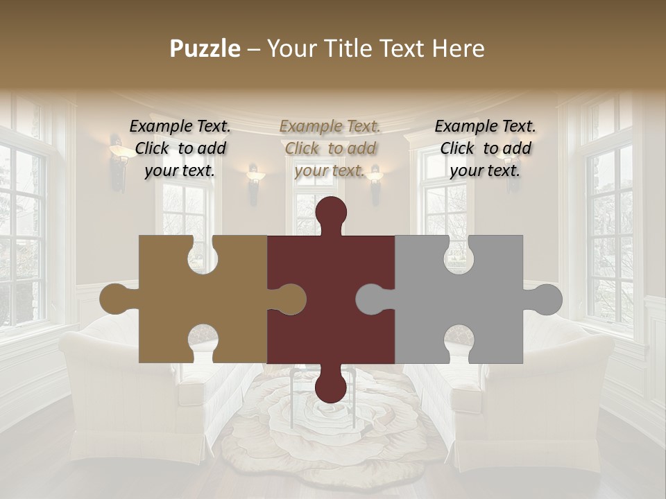 A Living Room Filled With Furniture And Windows PowerPoint Template