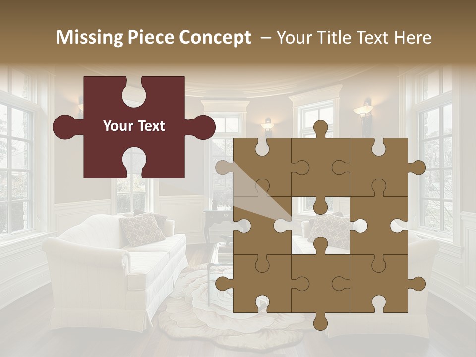 A Living Room Filled With Furniture And Windows PowerPoint Template