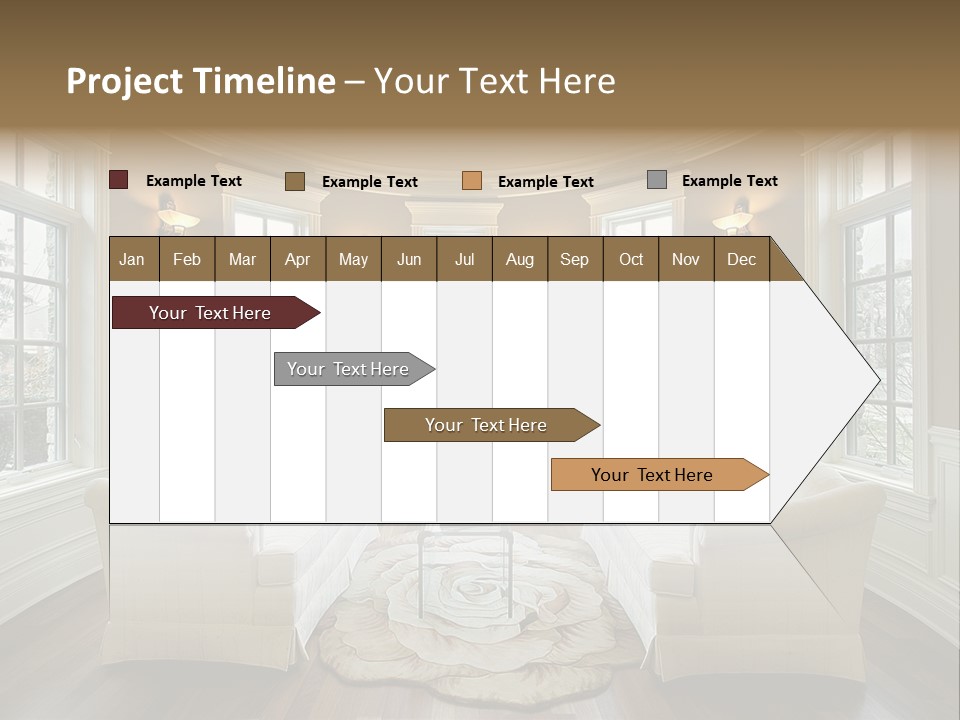 A Living Room Filled With Furniture And Windows PowerPoint Template