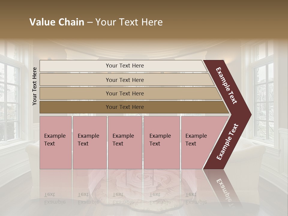 A Living Room Filled With Furniture And Windows PowerPoint Template