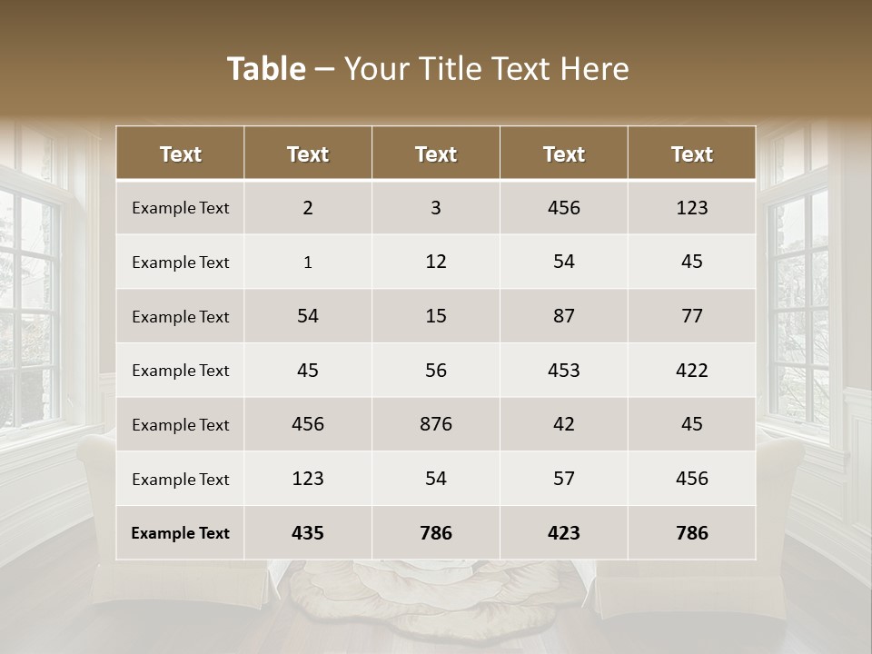 A Living Room Filled With Furniture And Windows PowerPoint Template