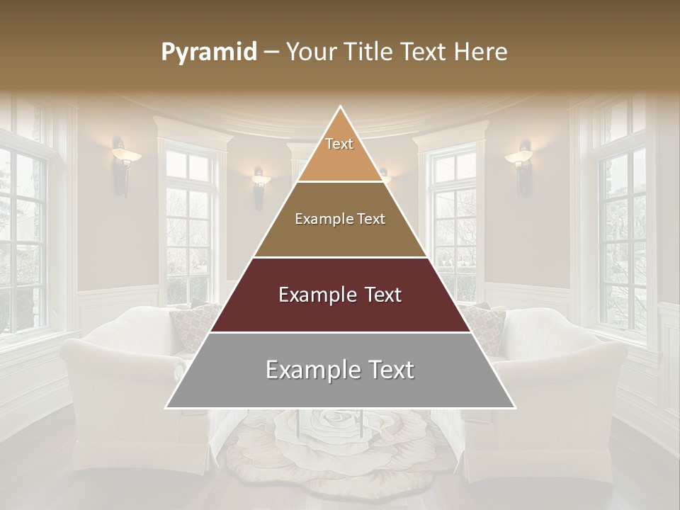 A Living Room Filled With Furniture And Windows PowerPoint Template