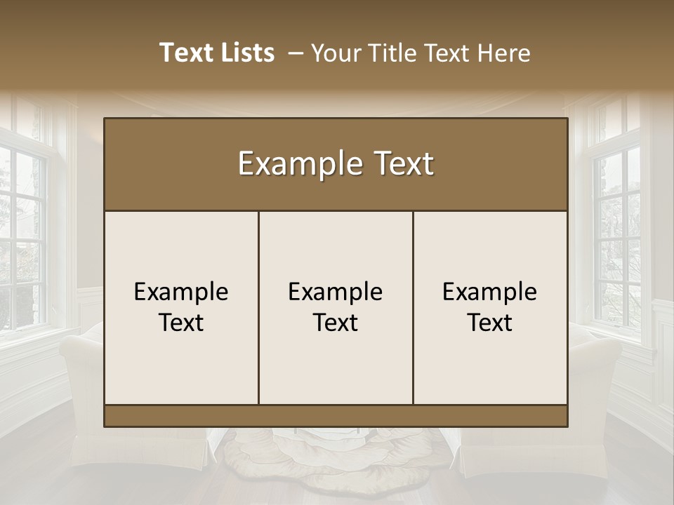 A Living Room Filled With Furniture And Windows PowerPoint Template