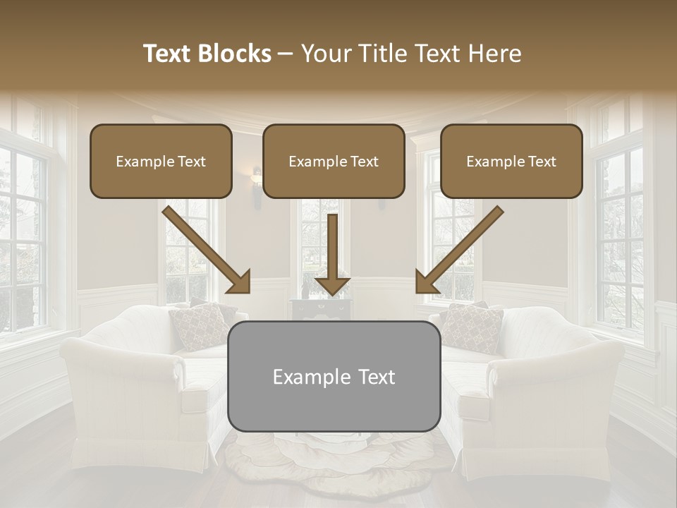 A Living Room Filled With Furniture And Windows PowerPoint Template