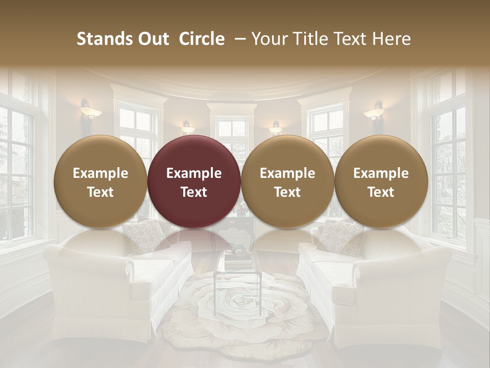 A Living Room Filled With Furniture And Windows PowerPoint Template