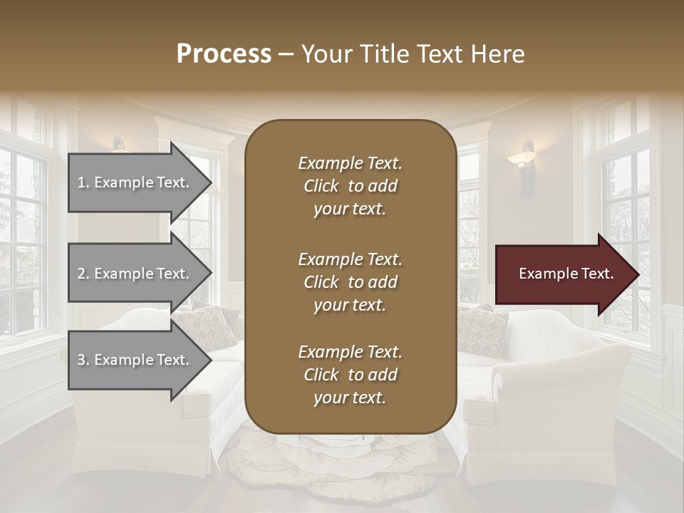 A Living Room Filled With Furniture And Windows PowerPoint Template
