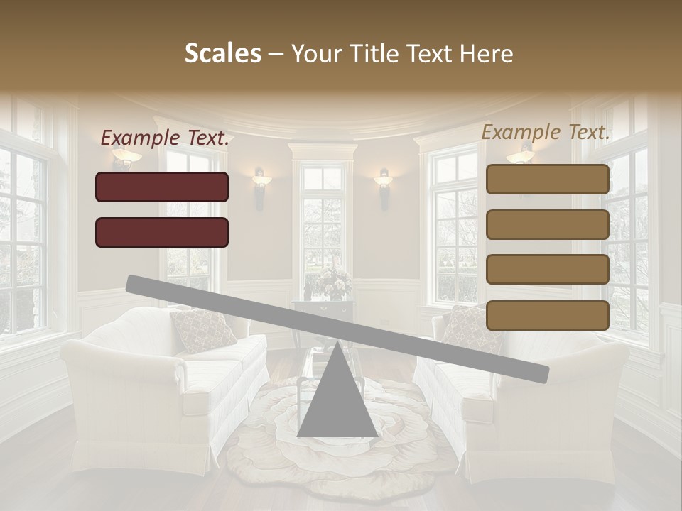 A Living Room Filled With Furniture And Windows PowerPoint Template