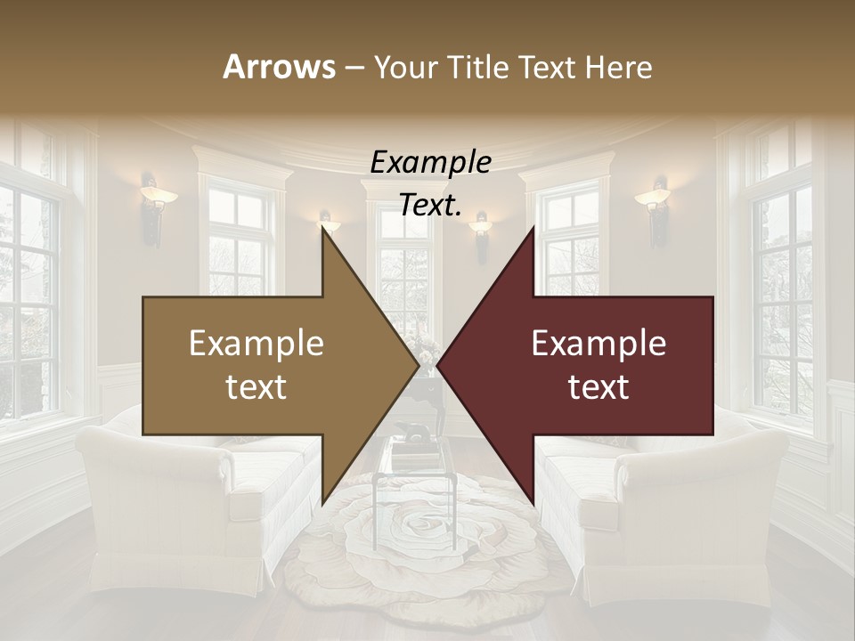 A Living Room Filled With Furniture And Windows PowerPoint Template