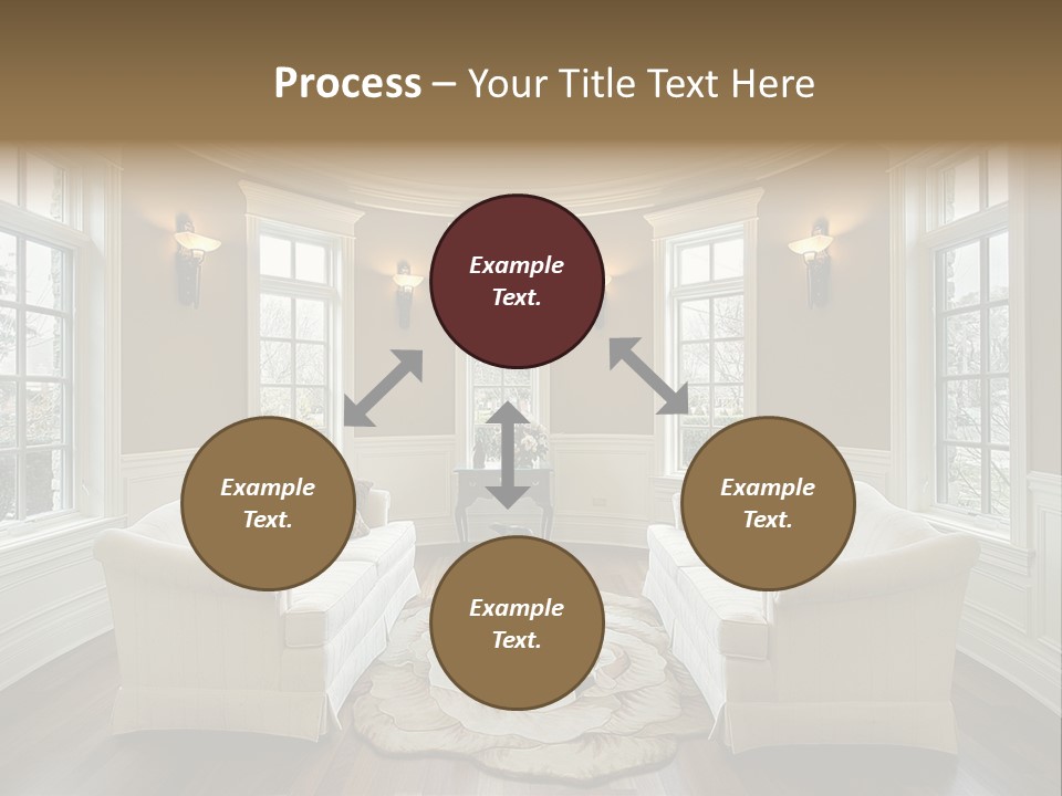 A Living Room Filled With Furniture And Windows PowerPoint Template