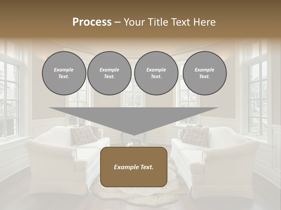 A Living Room Filled With Furniture And Windows PowerPoint Template