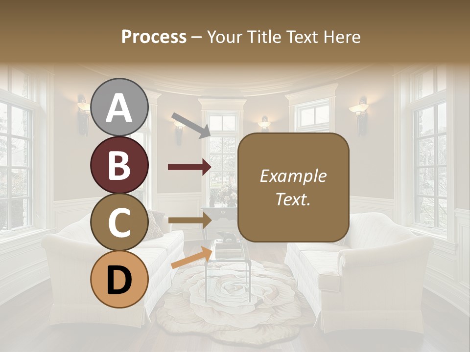 A Living Room Filled With Furniture And Windows PowerPoint Template