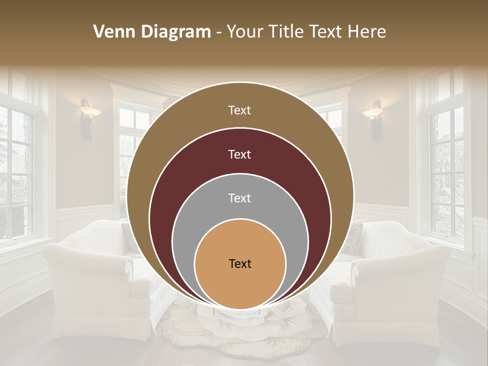 A Living Room Filled With Furniture And Windows PowerPoint Template