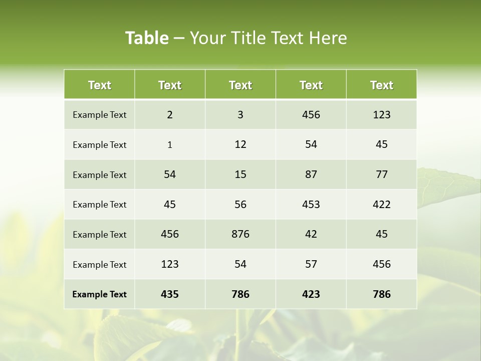 A Green Plant With Leaves On A Sunny Day PowerPoint Template