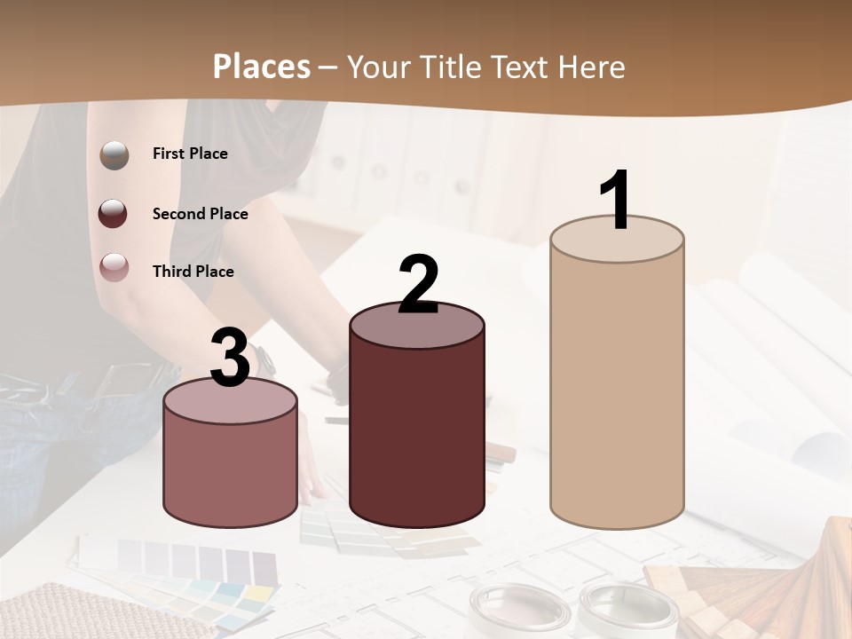 Interior Designer Woman Decorating PowerPoint Template