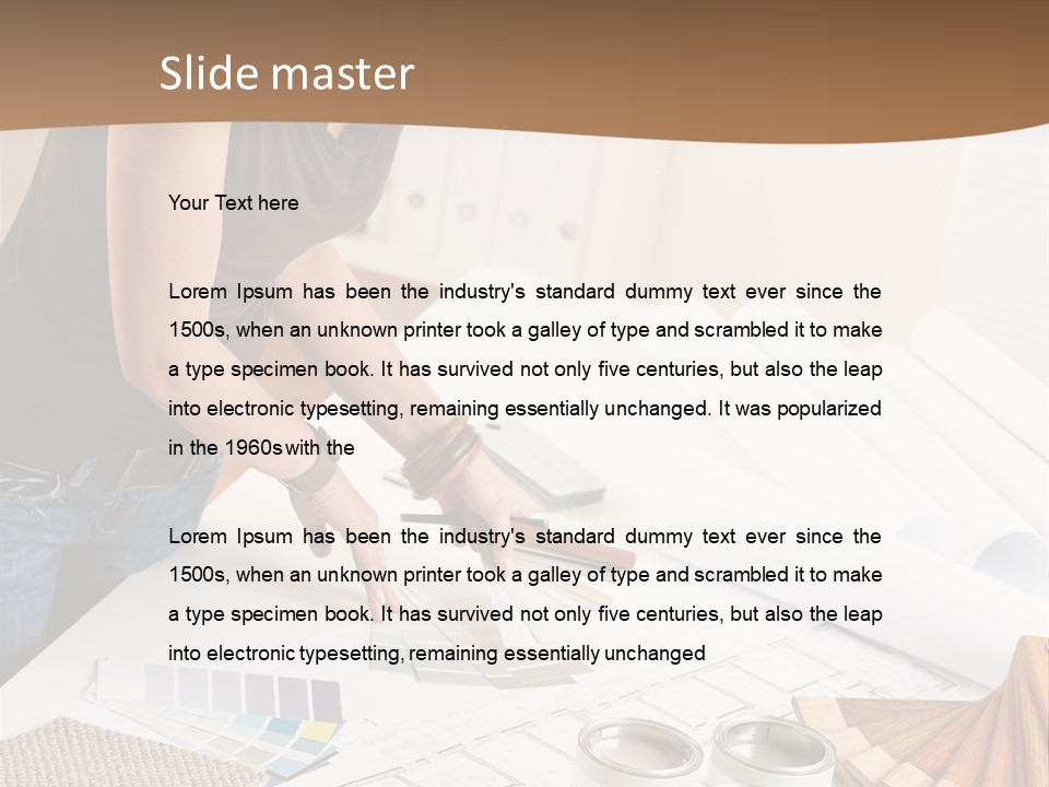 Interior Designer Woman Decorating PowerPoint Template