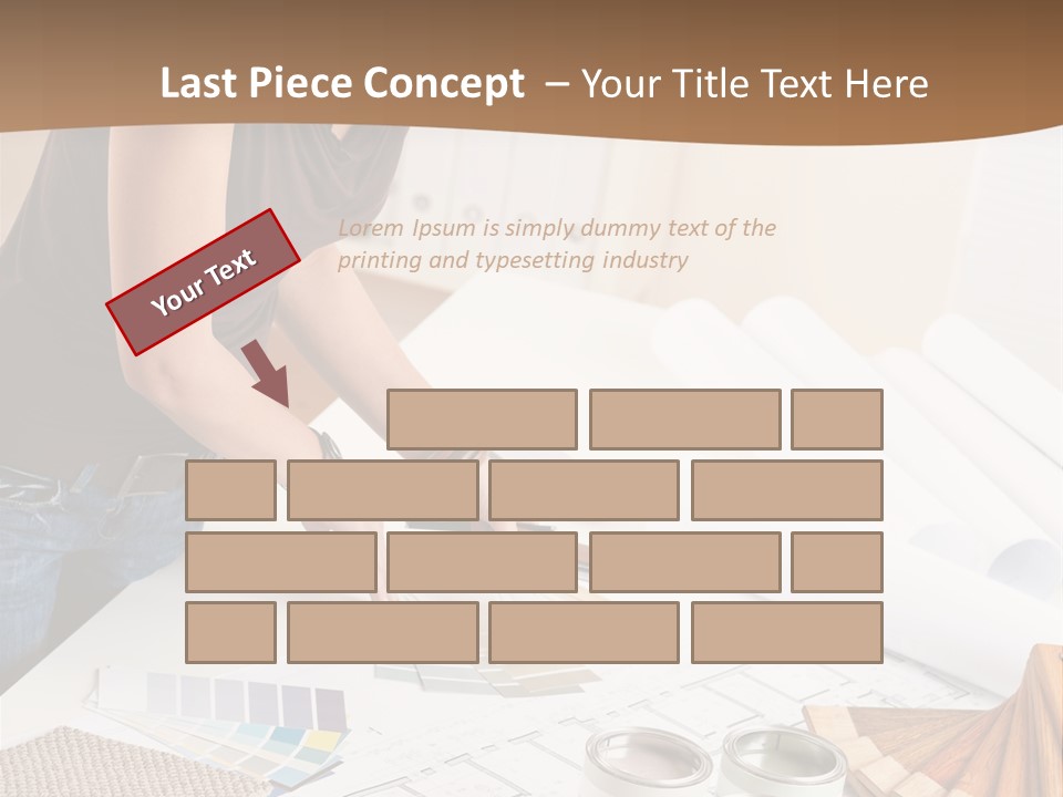 Interior Designer Woman Decorating PowerPoint Template